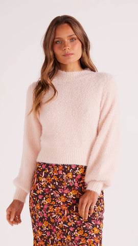Luma Fluffy Sweater - Pale Pink