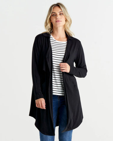 Camille Trench Cardigan - Black