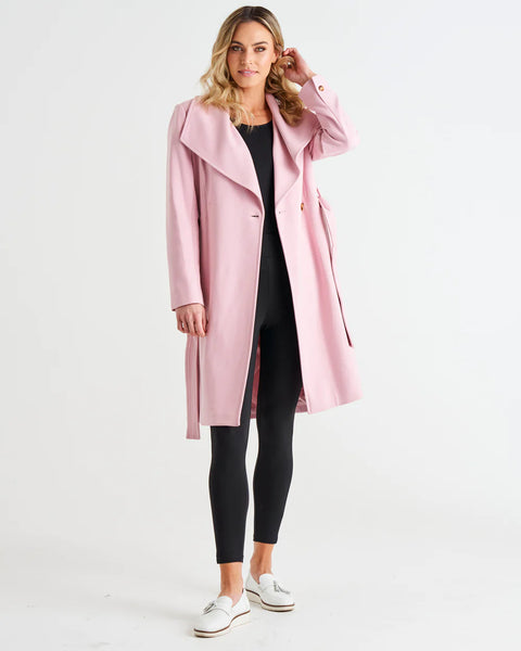 Christina Wrap Coat - Powder Petal Pink