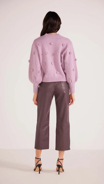 Daisy 3D Flower Knit Sweater - Lilac