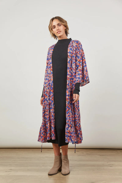 Euphoria Tie Kimono - Azure Bloom