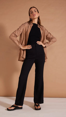 Hania Shirt - Brown/ Cream Stripe