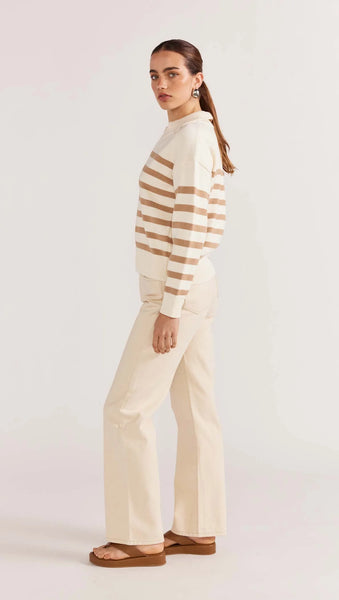 Kennedy Polo Knit Jumper - White / Natural