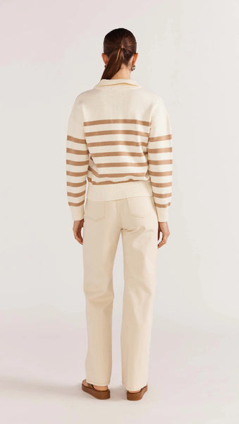 Kennedy Polo Knit Jumper - White / Natural