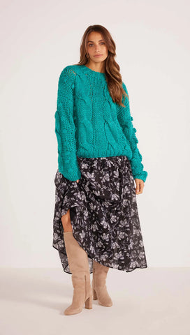 Lucero Cable Knit Jumper - Teal