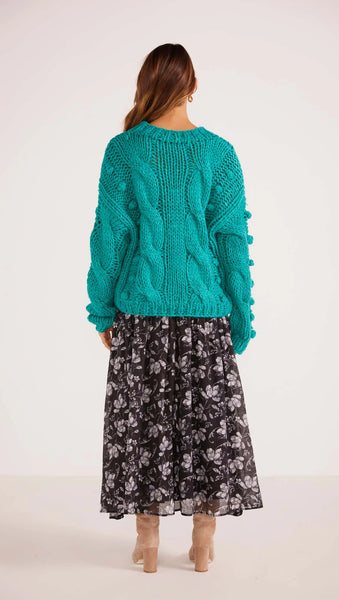 Lucero Cable Knit Jumper - Teal