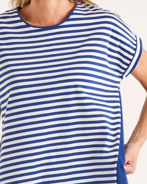 Maxine T-shirt Dress - Ocean Stripe