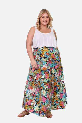 Esprit Maxi Skirt - Navy Flourish