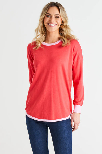 Sophie Lightweight Knit - Pink Tipping