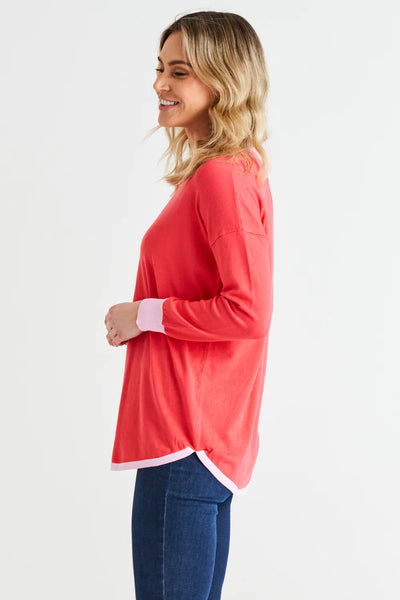 Sophie Lightweight Knit - Pink Tipping
